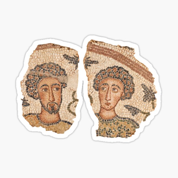 Item preview, Roman mosaic with 2 males busts designed and sold by frederic Lecut.