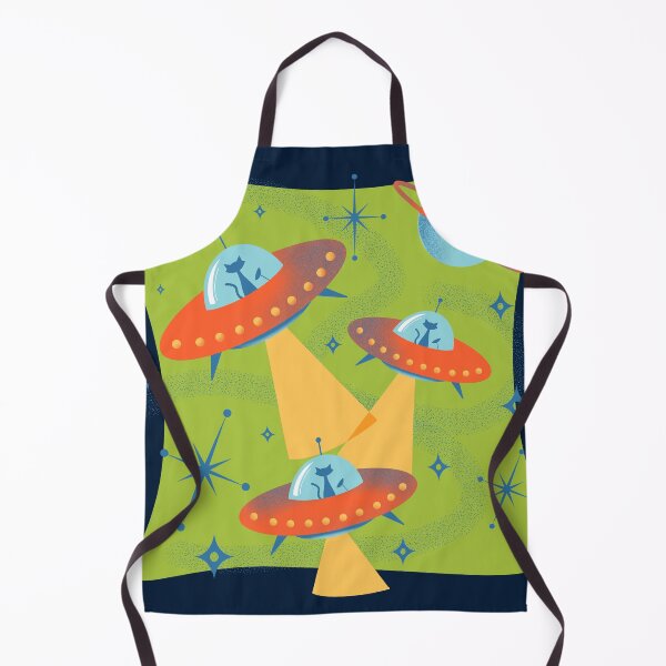 Item preview, Atomic Space Cadets Cats in Retro Flying Saucer UFOs designed and sold by ksrogersdesigns.