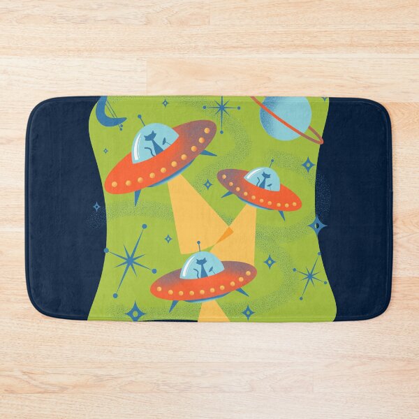 Item preview, Atomic Space Cadets Cats in Retro Flying Saucer UFOs designed and sold by ksrogersdesigns.