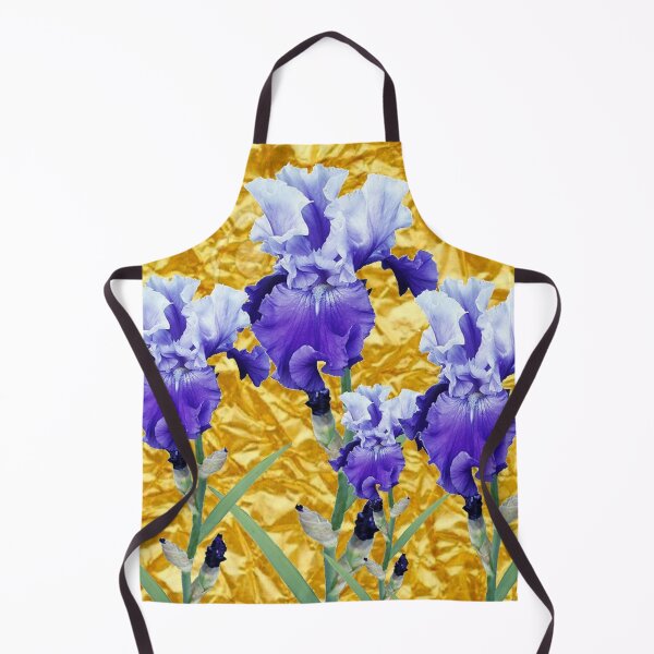 Item preview, PURPLE-WHITE IRIS GARDEN GOLD LEAF ART designed and sold by sharlesart.