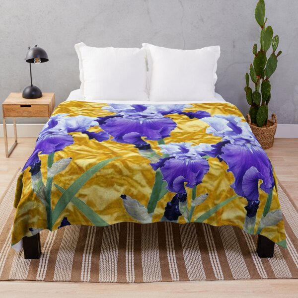 Item preview, PURPLE-WHITE IRIS GARDEN GOLD LEAF ART designed and sold by sharlesart.