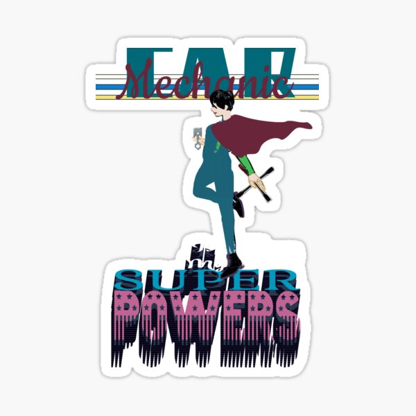 Art - Children and pet version Working woman - Car Mechanic Career Sticker