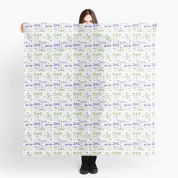 Dragonfles - Purple and Green Scarf