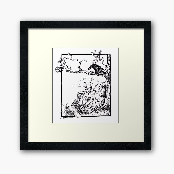 The fox and the raven Framed Art Print