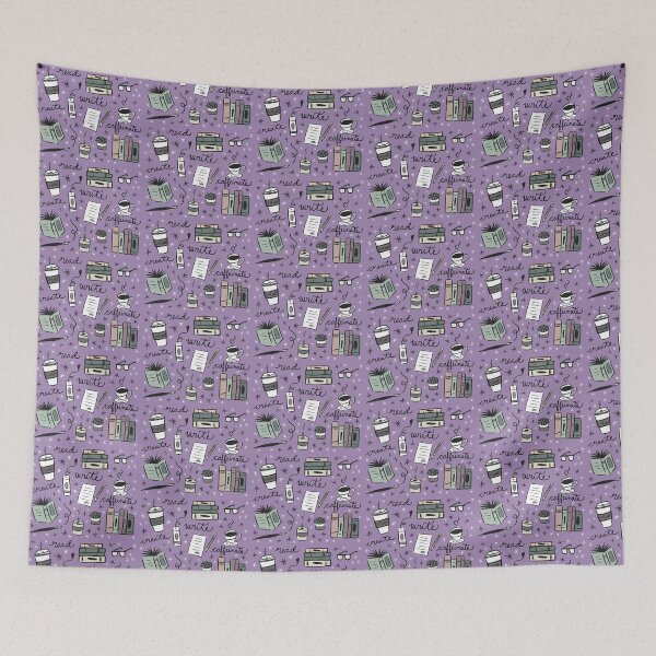 Item preview, Read, Write, Create, Caffeinate (Purple) designed and sold by Anobledesigner.