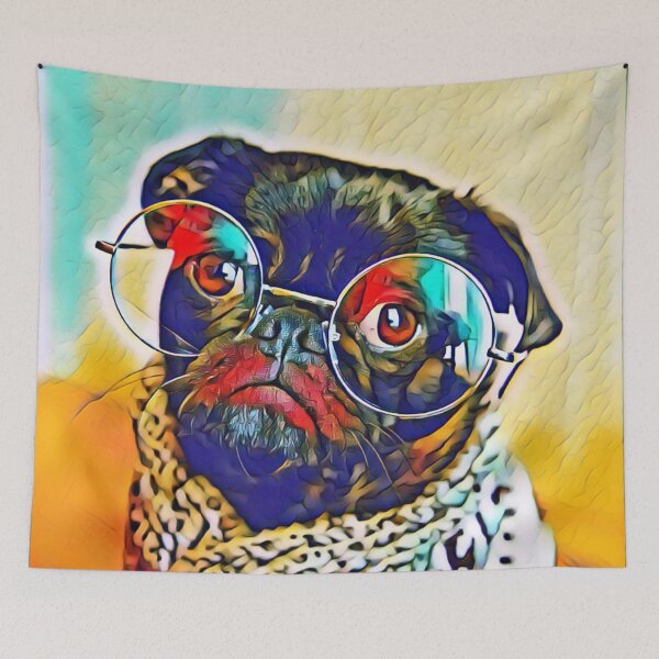 Item preview,  Summer School Teacher Glasses Pop Art Portrait Puppy Pug Life Art designed and sold by TheWildFlix.