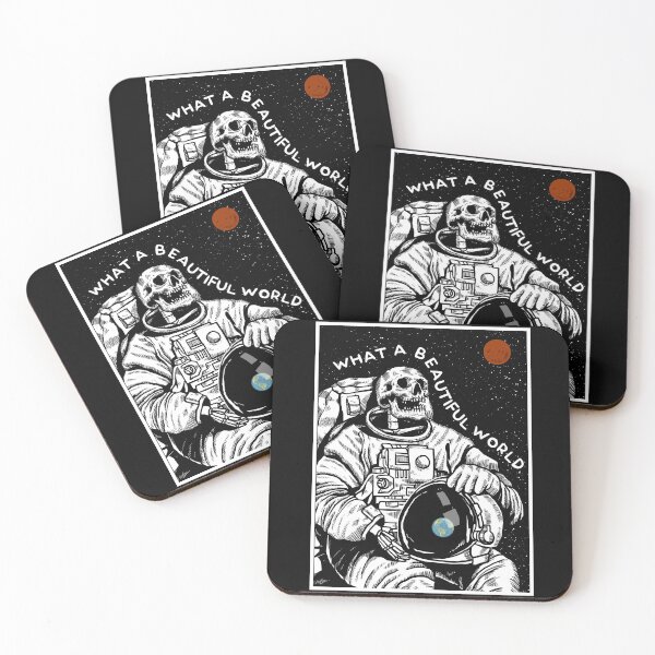 Item preview, What A Beautiful World Mars Skeleton Astronaut designed and sold by Funny Shirts Matter.