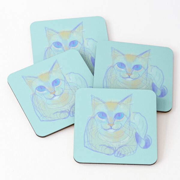 Item preview, Arty Painting of Siamese cat with Blue Eyes  designed and sold by PeckoBird.