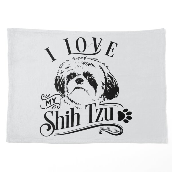 I Love My Shih Tzu Dog Lovers Pet Blanket