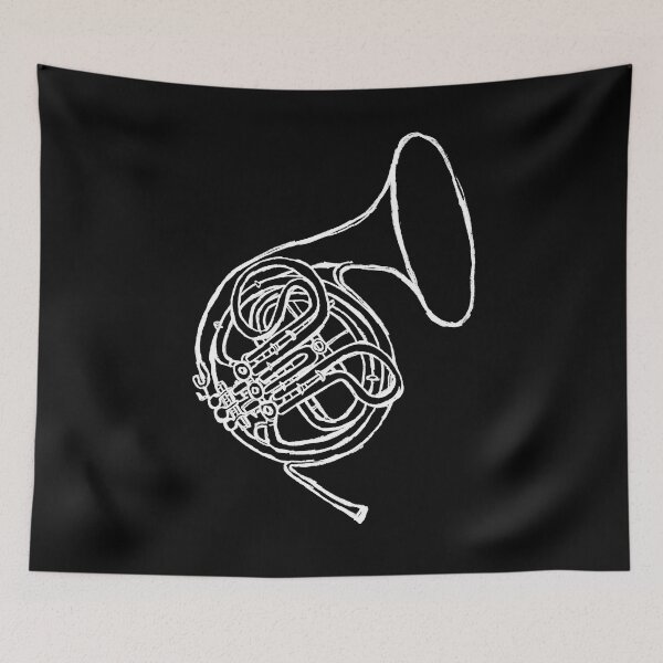 Item preview, Minimal Brass Music Vintage French Horn  designed and sold by badlydrawnbabe.