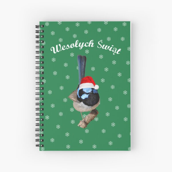 Wesołych Świąt chwostka szafirowa Spiral Notebook