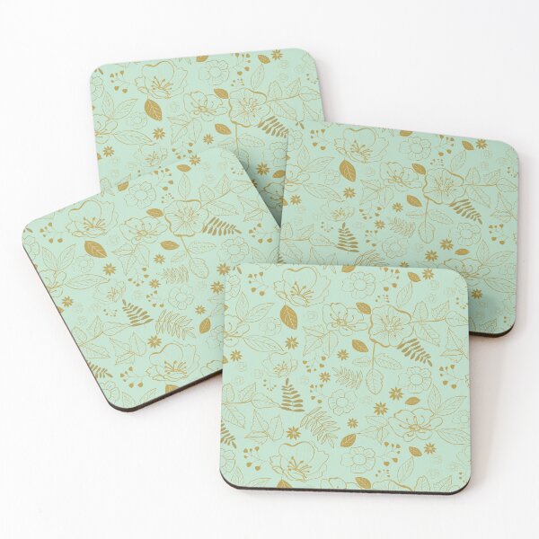 Item preview, California Wild Rose Mustard and Mint Design designed and sold by WalkSimplyArt.