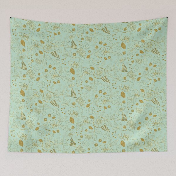 Item preview, California Wild Rose Mustard and Mint Design designed and sold by WalkSimplyArt.