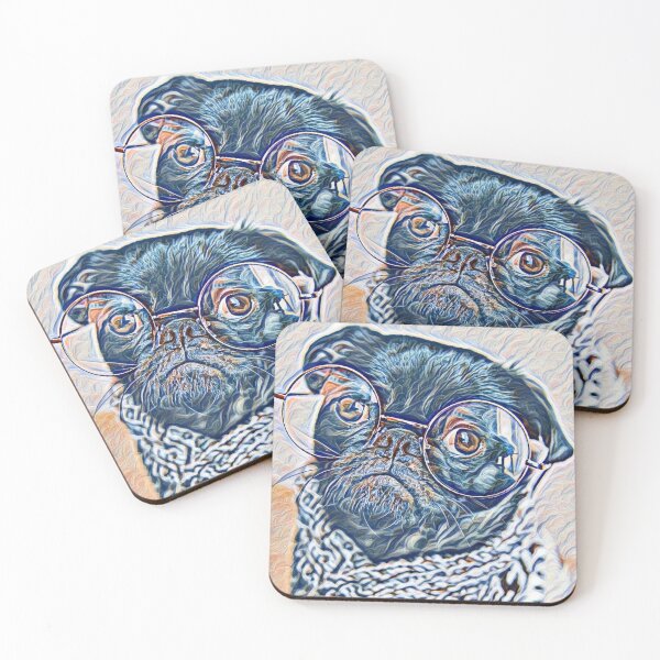 Item preview, Sunday School Smart Pop Art Portrait Puppy Pug Life Art designed and sold by TheWildFlix.