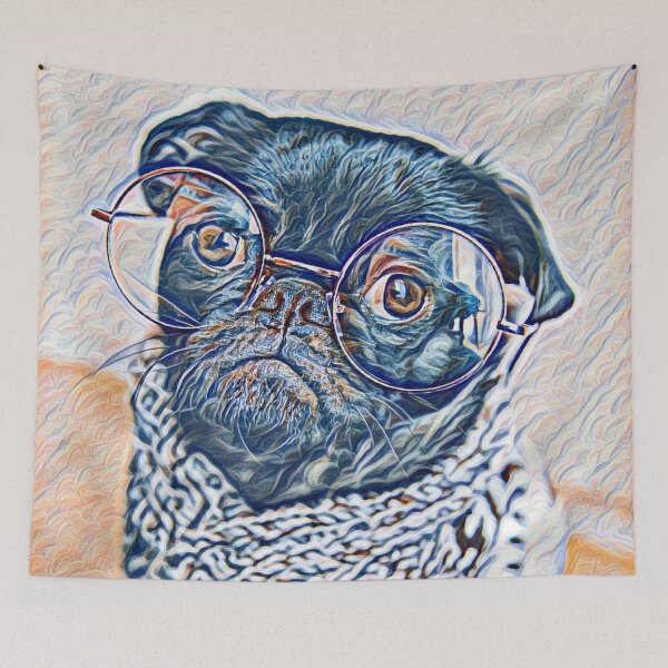 Item preview, Sunday School Smart Pop Art Portrait Puppy Pug Life Art designed and sold by TheWildFlix.