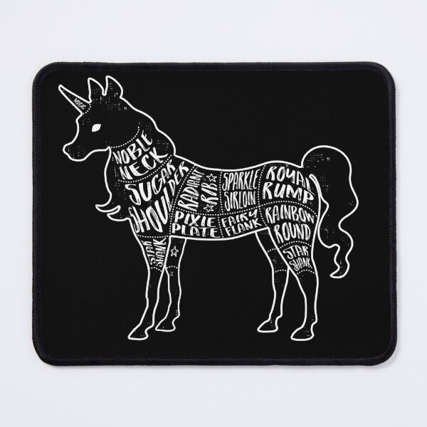 Item preview, Unicorn - Fantasy Butcher Cuts of Meat - Black on Black designed and sold by AliceQuinn.