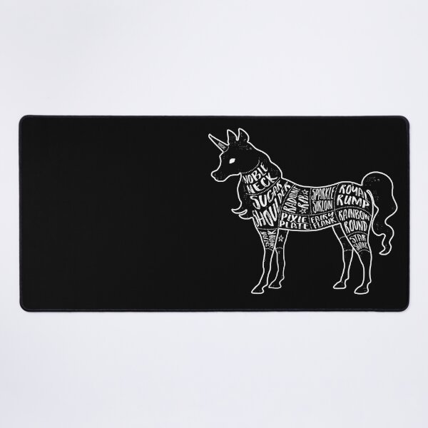 Item preview, Unicorn - Fantasy Butcher Cuts of Meat - Black on Black designed and sold by AliceQuinn.