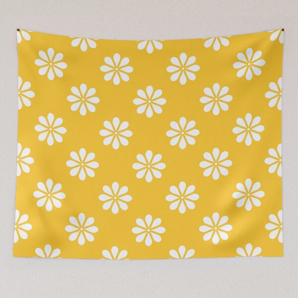 Item preview, Yellow And White Retro Fashionable Flower Pattern designed and sold by DEC02.