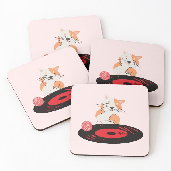 Item preview, Cat playing retro vinyl designed and sold by Light79.