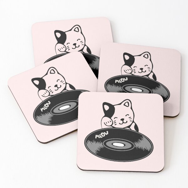 Item preview, Cat playing retro vinyl designed and sold by Light79.