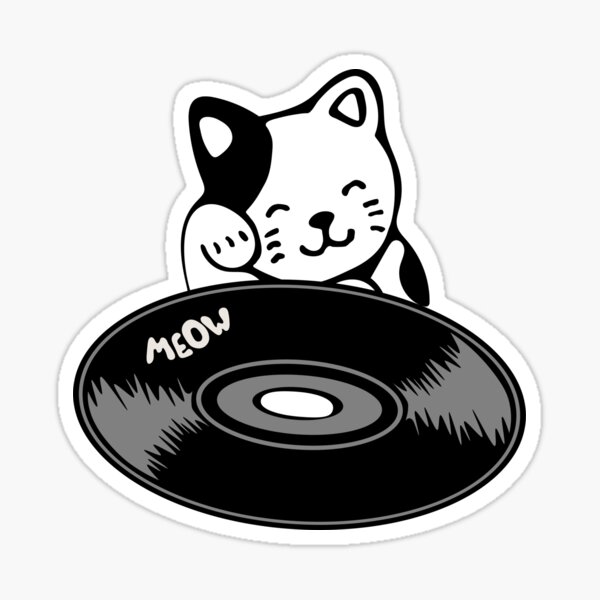 Dj Sticker House Cat Sticker 3X3 Glossy Vinyl 