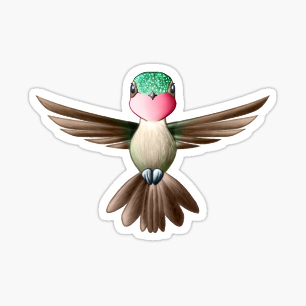 Ruby-Throated Hummingbird Version 001 Sticker
