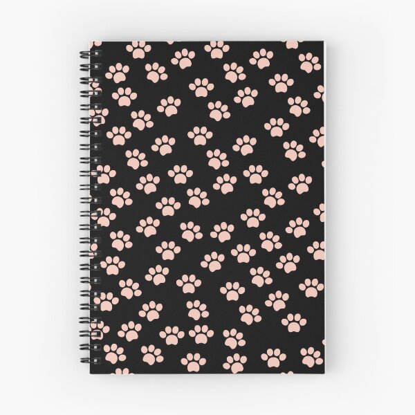 Item preview, Pink Dog Paw Pattern in Black Background  designed and sold by SMillustrations.