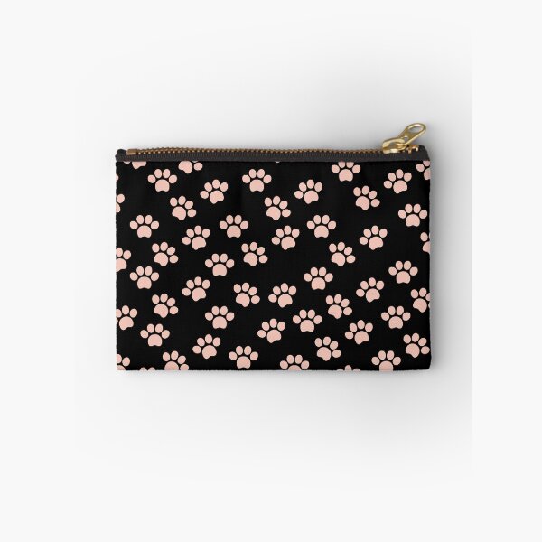 Item preview, Pink Dog Paw Pattern in Black Background  designed and sold by SMillustrations.