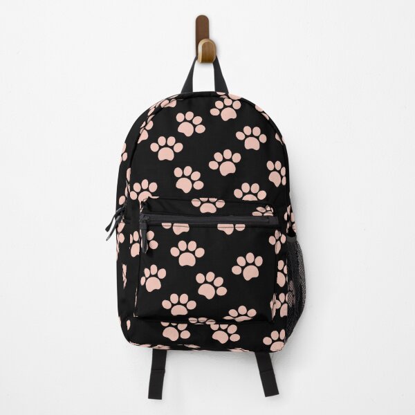 Item preview, Pink Dog Paw Pattern in Black Background designed and sold by SMillustrations.
