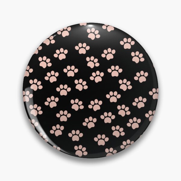 Item preview, Pink Dog Paw Pattern in Black Background  designed and sold by SMillustrations.