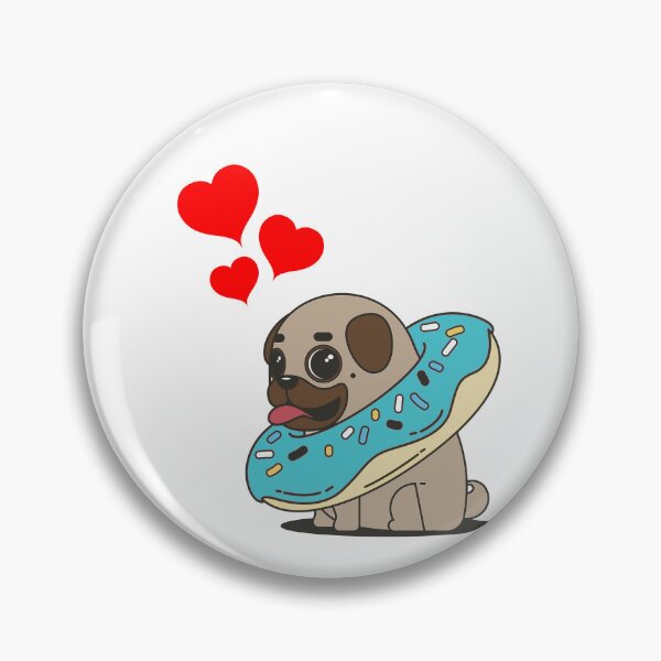 Item preview, Cute Pug In Doughnut Blue designed and sold by Frostbite1221.