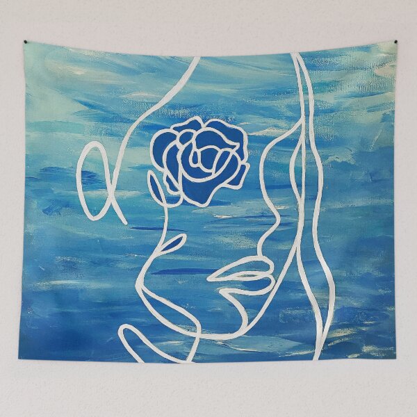 Item preview, Rose Wave Woman - Line Art Portrait designed and sold by Olivia Ossege.