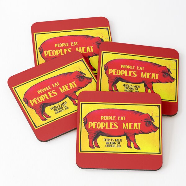 Item preview, PEOPLES MEAT: Vintage Abattoir Advertising Print designed and sold by posterbobs.