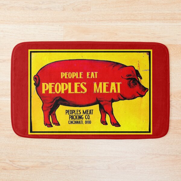 Item preview, PEOPLES MEAT: Vintage Abattoir Advertising Print designed and sold by posterbobs.
