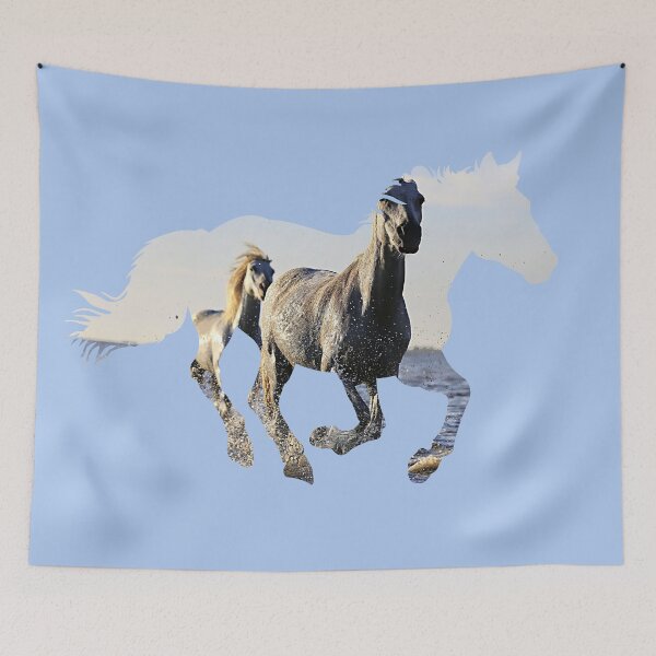 Item preview, Horses Running in Water in Silhouette designed and sold by No1Equestrian.