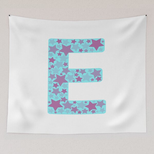 Item preview, Large Starry Blue Letter E With Purple Stars designed and sold by debmund.