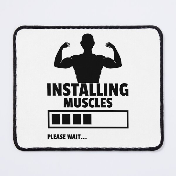 Item preview, Installing Muscles Please Wait Black - Funny Gym designed and sold by GymWearDepot.