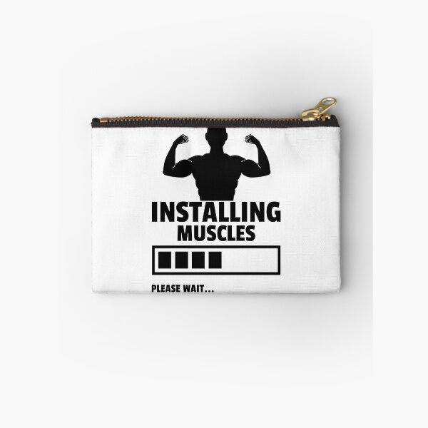 Item preview, Installing Muscles Please Wait Black - Funny Gym designed and sold by GymWearDepot.