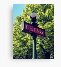 Metro sign Canvas Print