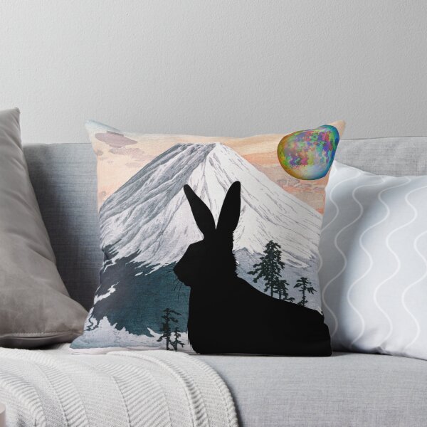 Item preview, Celestial Rabbit looking on a mountain with cool planet and spaceship  designed and sold by Mary Egan.