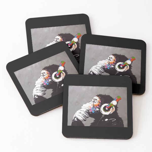 Item preview, Banksy - Monkey with Headphones  Metal Print designed and sold by VinhSadec.