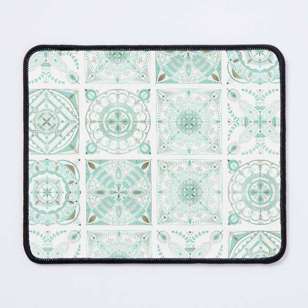 Item preview, Mint and gold ceramic tiles designed and sold by Home Cyn Home.