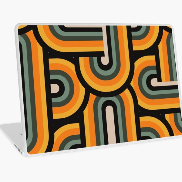 Item preview, Motif rétro orange, jaune et écume de mer-Aqua designed and sold by DEC02.
