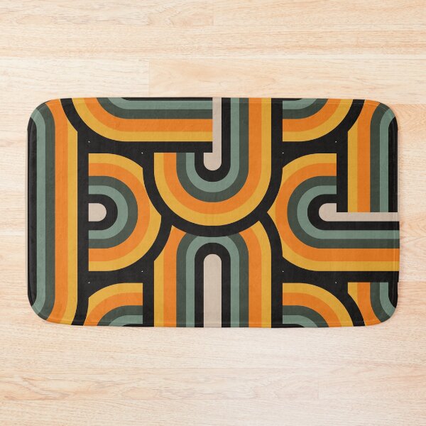 Item preview, Orange, Yellow And Sea Foam-Aqua Retro Pattern  designed and sold by DEC02.