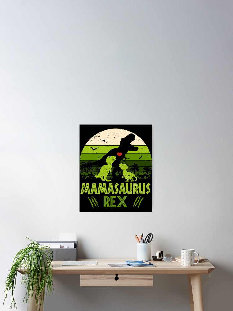 Vintage Retro 2 Kids Mamasaurus Dinosaur Lover Gift T-Shirt