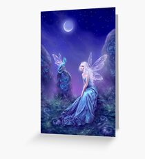 Luminescent Fairy & Dragon Art Greeting Card
