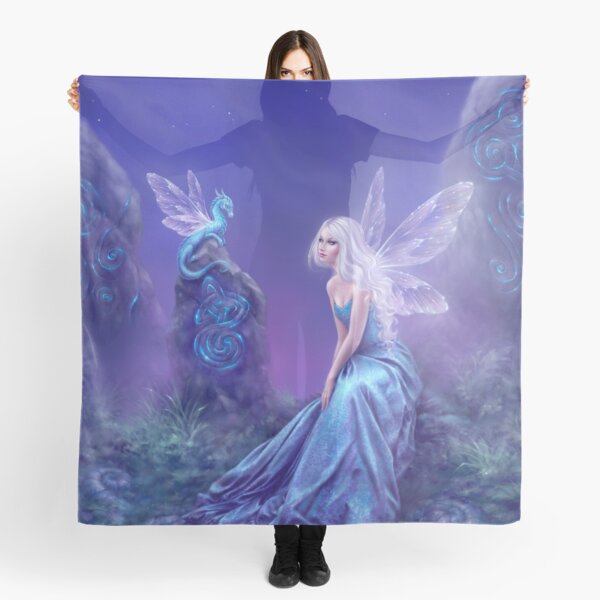 Luminescent Fairy & Dragon Art Scarf