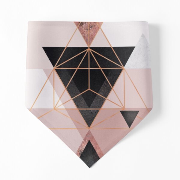 Geometric Triangles in blush and rose gold Pet Bandana