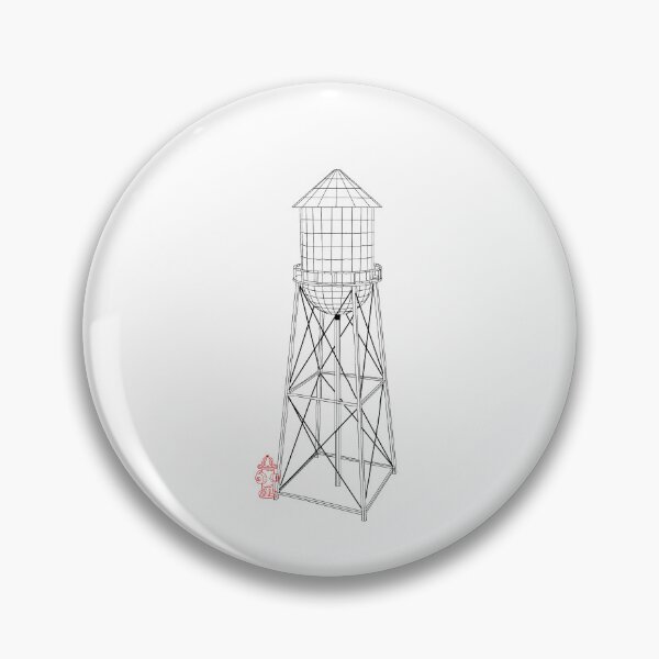 Item preview, Water tower and fire hydrant designed and sold by ArtBySandmage.