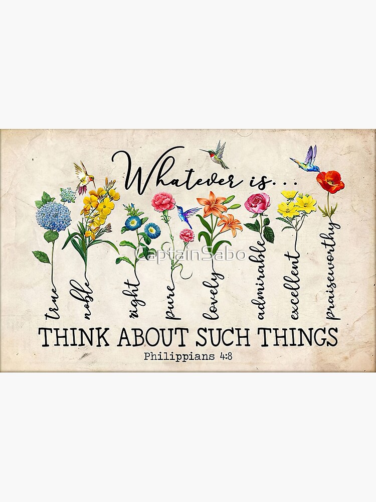 Lámina fotográfica «Filipenses 4 8 Todo lo que es verdadero, noble